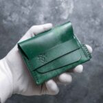portofel minimalist verde pentru buletin carduri si bani