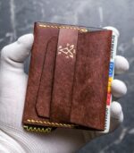 Portofel minimalist handmade maro