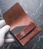 Portofel minimalist handmade maro