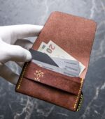 Portofel minimalist handmade maro