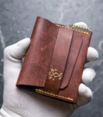 Portofel minimalist handmade maro