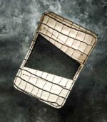 portofel piele naturala crocodil alb