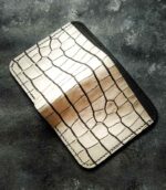 portofel piele naturala crocodil alb