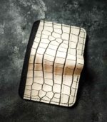 portofel piele naturala crocodil alb