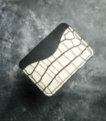 Portcard slim piele alb