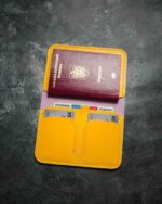 portofel pasaport piele galben