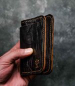 portofel piele naturala crocodil negru