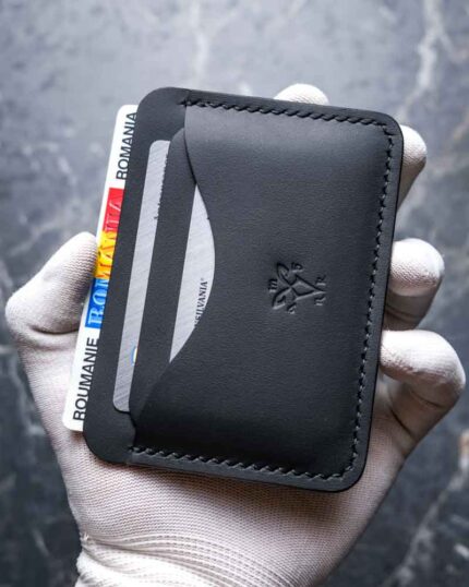 portcard slim pentru buletin negru