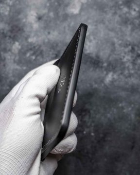 portcard slim buletin negru silver