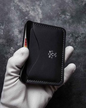 portcard slim buletin negru silver