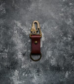 Breloc chei cu carabiniera - visiniu - imagine 3