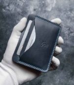 Portcard slim buletin antracit deschis cu buletin și carduri vizibile, 4 buzunare, piele naturală