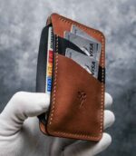 portofel talon auto slim piele naturala handmade walnut