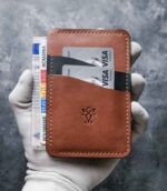 portofel talon auto slim piele naturala handmade walnut