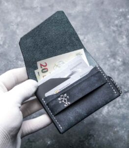 Portofel minimalist handmade navy