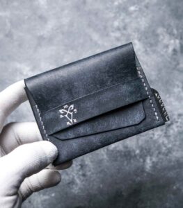 Portofel minimalist handmade navy