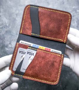 portofel piele maro pentru buletin si carduri